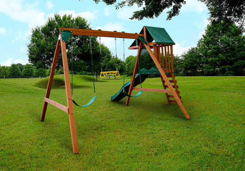 BASIC SWING SET WITH SLIDE - sctoyswholesale