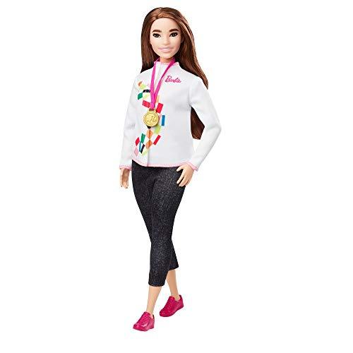 Barbie Olympic Games Tokyo 2020 Skateboarder Doll with Uniform, Tokyo 2020 Jacket, Medal, Skateboard, Wrist and Kneepads for Ages 3 and Up - sctoyswholesale