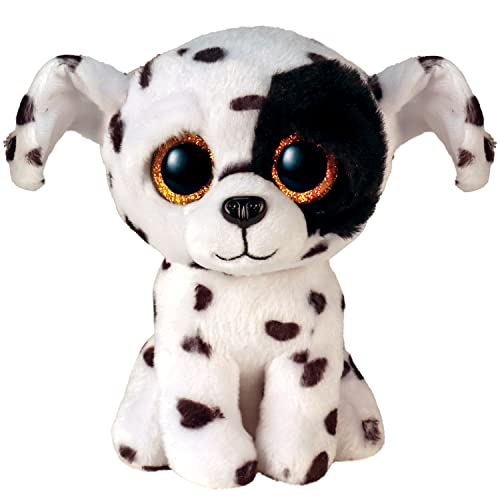 Ty Beanie Boo Luther - Black and White Spotted Dog - 6"