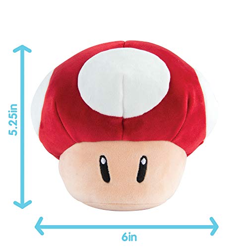 Club Mocchi-Mocchi- Super Mario Plush - Red Mushroom Plushie - Squishy Mario Plushies - Plush Collectible Mario Toys - Soft Plush Toys and Mario Room Decor - Easter Basket Stuffers - 6 inch