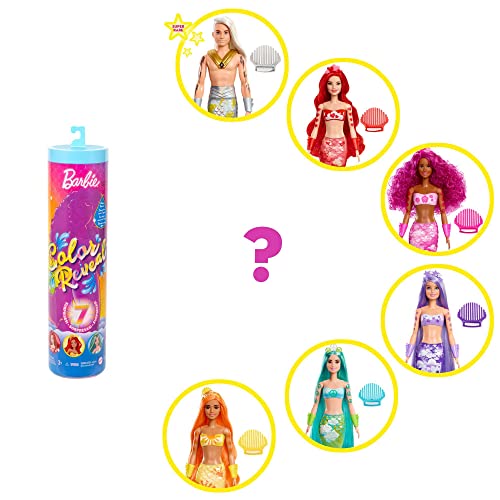 Barbie Color Reveal Mermaid Doll with 7 Unboxing Surprises:  Water Reveals Full Look & Color Change - sctoyswholesale