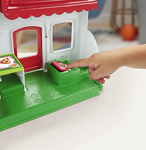 Little People We Deliver Pizza Place, Pizza Kitchen playset with Push-Along Toy Vehicle and Figures for Toddlers and Preschool Kids - sctoyswholesale
