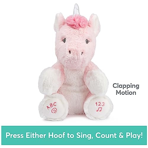 Baby GUND Alora The Unicorn Animated Plush, Singing Stuffed Animal Sensory Toy, Sings ABC Song and 123 Counting Song, Pink, 11”