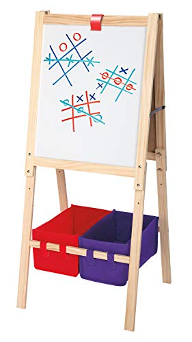 Cra-Z-Art 3-in-1 Smartest Artist Standing Easel- Chalk Board, Dry Erase Board and Storage