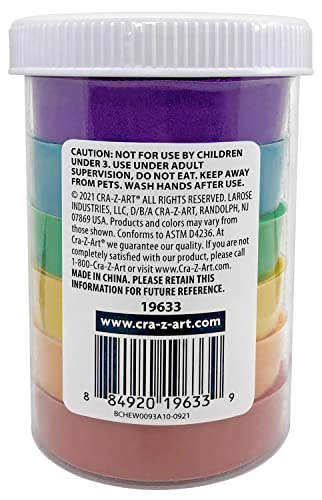 CRA-Z-Sand Rainbow Sand Jar with Bonus Surprise Tool Inside, Shape, Mold and Slice It, Fun Sensory Toy for Ages 4 and up