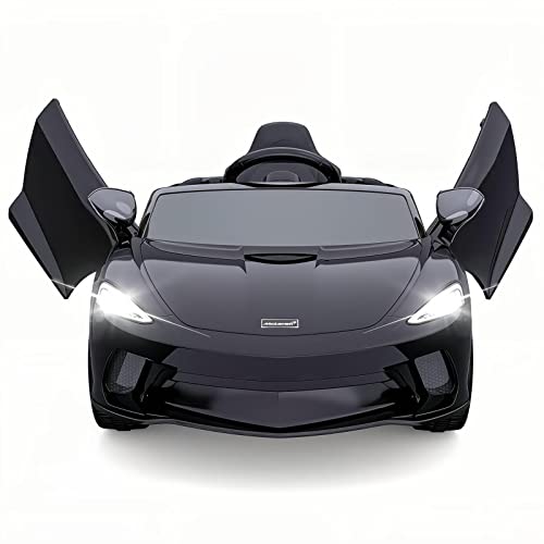 Ride on Car for Kids 12V Licensed McLaren Battery Powered Sports Car with 2 Speeds, Parent Control, Sound System, LED Headlights and Hydraulic Doors (Black) - sctoyswholesale