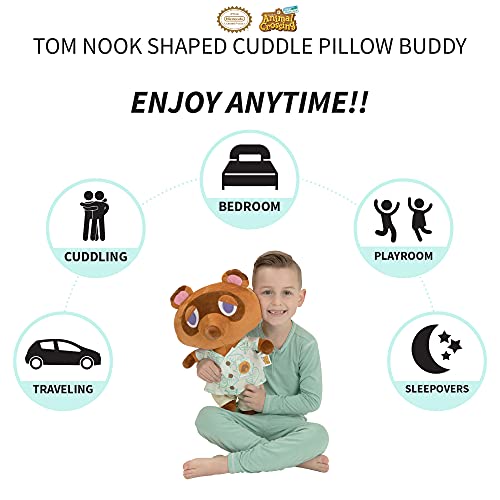 Bedding Soft Plush Cuddle Pillow Buddy, One Size, Animal Crossing Tom Nook