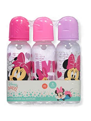 Disney Cudlie Minnie Mouse Baby Girl 3 Pack 9oz Bottles - sctoyswholesale
