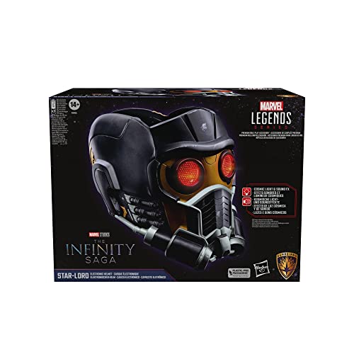 Marvel Hasbro Legends Series Star-Lord Premium Electronic Roleplay Helmet with Light and Sound FX,Guardians of The Galaxy Adult Roleplay Gear