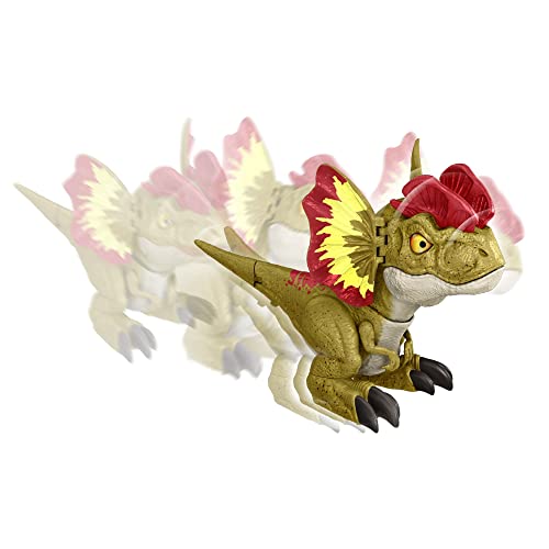 Jurassic World: Dominion Uncaged Rowdy Roars Dilophosaurus Interactive Electronic Dinosaur Figure with Motion Chomp & Sound Touch Response, Gift for Kids Ages 4 Years & Older