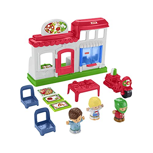 Little People We Deliver Pizza Place, Pizza Kitchen playset with Push-Along Toy Vehicle and Figures for Toddlers and Preschool Kids - sctoyswholesale