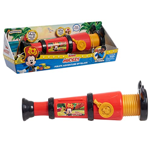 MICKEY MOUSE Adventure Spyglass Telescope with Sounds, Pirate Dress Up and Pretend Play, Officially Licensed Kids Toys for Ages 3 Up by Just Play