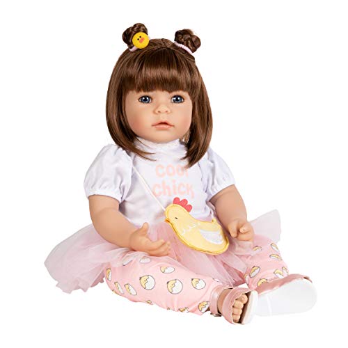 Adora Realistic Baby Doll "Springchick" Toddler Doll in a White Sleeved Shirt, Pink tutu Skirt and Chick Print Pants
