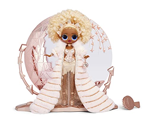 LOL Surprise Holiday OMG 2021 Collector NYE Queen Fashion Doll with Gold Fashions, Accessories, New Year's Celebration Outfit, Light Up Stand