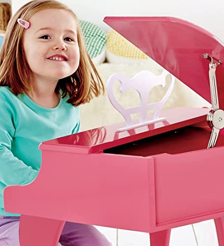 Hape Happy Grand Piano in Pink Toddler Wooden Musical Instrument, L: 19.7, W: 20.5, H: 23.6 inch