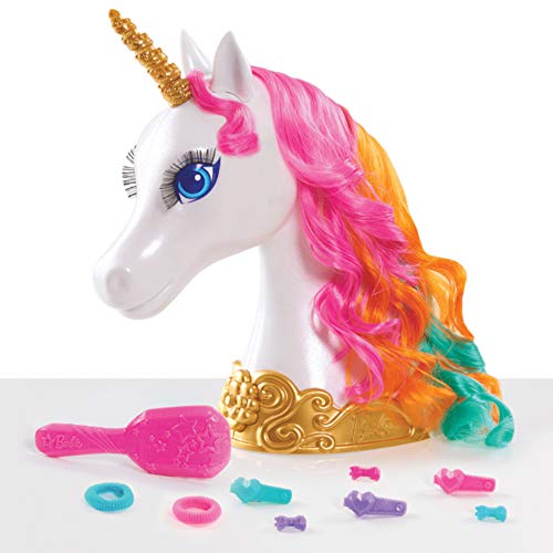 Barbie Dreamtopia Unicorn Styling Head, 10-pieces, Kids Toys for Ages 3 Up, Gifts and Presents by Just Play