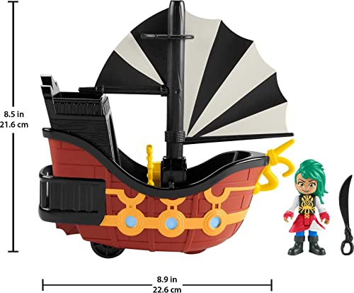 Fisher-Price Nickelodeon Santiago of The Seas Bonnie Bones Figure & El Calamar Pirate Ship Toy - sctoyswholesale
