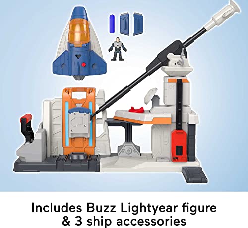 Fisher-Price Disney and Pixar Lightyear Playset, Imaginext Lift & Launch Star Command with Buzz Lightyear Figure, Lights & Sounds for Ages 3-8 Years