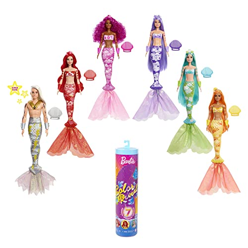 Barbie Color Reveal Mermaid Doll with 7 Unboxing Surprises:  Water Reveals Full Look & Color Change - sctoyswholesale