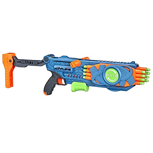 NERF Elite 2.0 Flipshots Flip-16 Blaster with 16 Dart Barrels That Flip to Double Your Firepower, 16-Dart Capacity, 16 Elite Darts