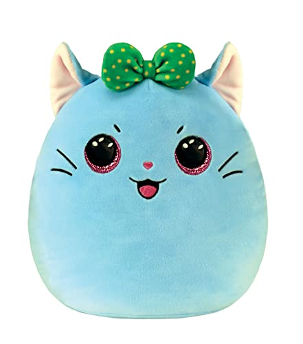 Ty Squish A Boo Kirra - Blue Cat with Bow - 10"