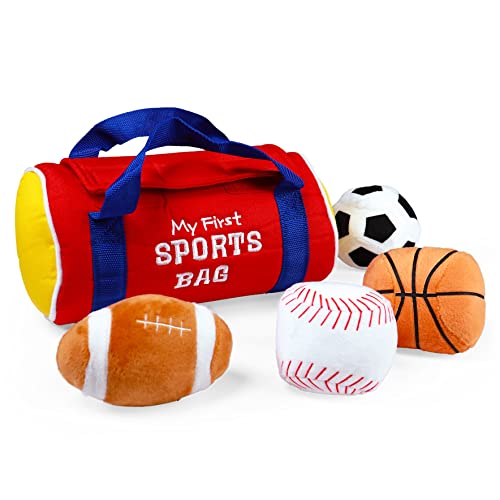 GUND Baby My First Sports Bag Stuffed Plush Playset, 5 Piece, 8" - sctoyswholesale