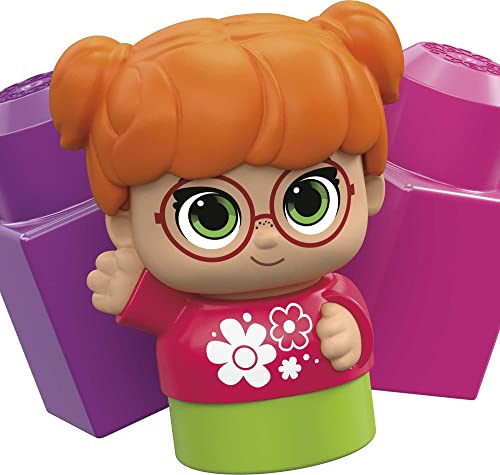 MEGA BLOKS Fisher-Price Toddler Building Blocks, Catie Convertible with 6 Pieces and Storage, 1 Figure, Pink, Toy Car Gift Ideas for Kids