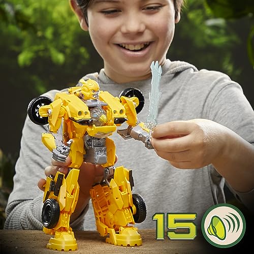 Transformers Toys Rise of The Beasts Movie, Beast-Mode Bumblebee Converting Toy with Lights and Sounds