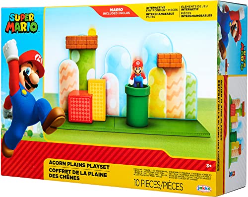 Super Mario Nintendo Acorn Plains 2.5” Figure Playset with Feature Accessories