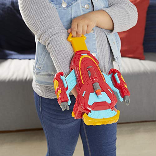 Avengers Marvel Mech Strike Iron Man Strikeshot Gauntlet Role Play Toy with 3 NERF Darts, Pull Handle to Expand, for Kids Ages 5 and Up