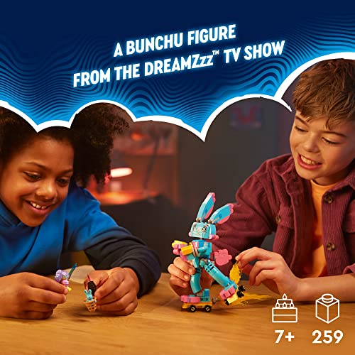 LEGO DREAMZzz Izzie and Bunchu The Bunny 71453 Building Toy Set, 2 Ways to Build Bunchu The Bunny, Includes Grimspawn and Izzie Minifigure, Gift for Kids Ages 7+