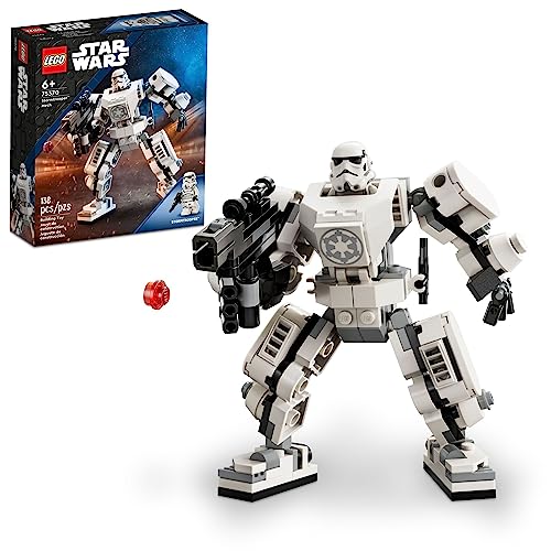 LEGO Star Wars Stormtrooper Mech 75370 Star Wars Collectible for Kids, This Buildable Star Wars Action Figure Features a Cockpit, Buildable Blaster and Iconic Imperial Stormtrooper Minifigure