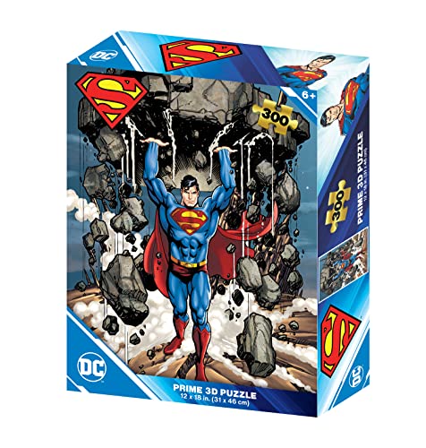 Prime 3D Redstring Lenticular Puzzle-DC Comics Superman Mountain 300 Pieces (3D Effect), Multicoloured