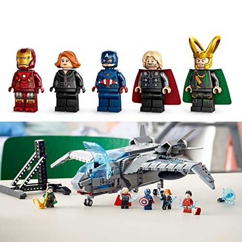 LEGO Marvel The Avengers Quinjet 76248, Spaceship Building Toy Set with Thor, Iron Man, Black Widow, Loki and Captain America Minifigures, Infinity Saga