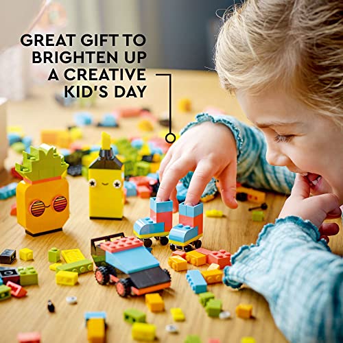 LEGO Classic Creative Neon Fun Brick Box Set 11027, Building Toy with Models; Car, Pineapple, Alien, Roller Skates, Characters and More, for Kids, Boys, Girls 5 Plus Years Old