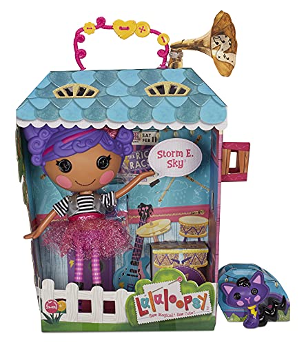 Lalaloopsy Doll- Storm E. Sky and Cool Cat, 13" Rocker Musician Doll with Purple Hair, Pink/Black Outfit & Accessories, Reusable House Playset- Gifts for Kids, Toys for Girls Ages 3 4 5+ to 103 Years