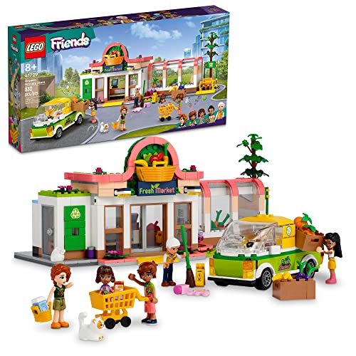 LEGO Friends Organic Grocery Store , Supermarket Toy Shop for Girls and Boys 8 Plus Years Old, Playset with Truck & 4 Mini-Dolls