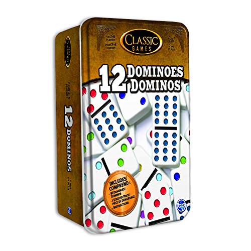 Double 12 Dominoes Tin, TCG Toys Classic Games - Be The First to Win! Great for Boys and Girls Over Age 7