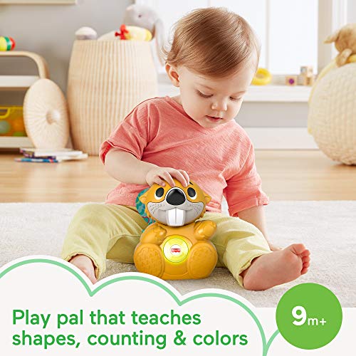 Fisher-Price Linkimals Baby & Toddler Learning Toy Boppin’ Beaver With Interactive Lights & Music For Ages 9+ Months