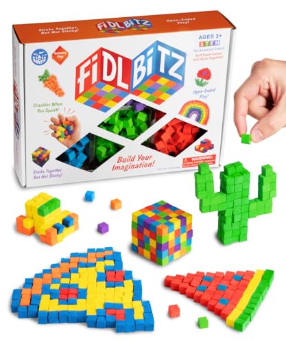 Play Visions FidlBitz® - Revolutionary Cubes That Stick Together, But Not Sticky! (Deluxe Set)