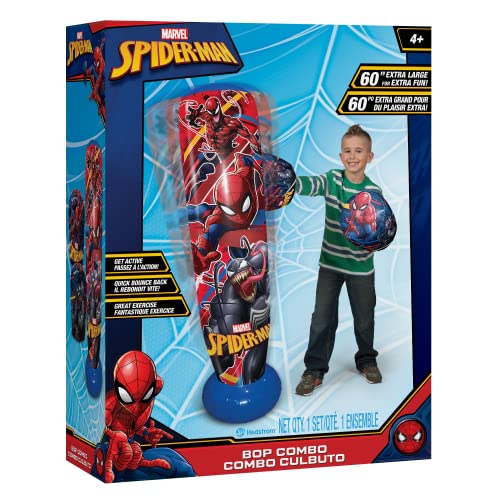 Hedstrom Marvel Spiderman Bop Bag Inflatable Punching Bag, 60 Inch