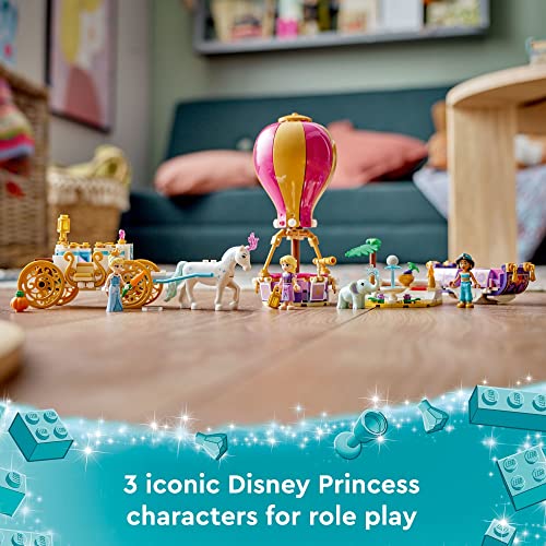 LEGO Disney Princess Enchanted Journey , 3in1 Playset with Cinderella, Jasmine, Rapunzel Mini Dolls with Toy Horse & Carriage, Flying Carpet, Hot Air Balloon