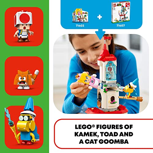 LEGO Super Mario Cat Peach Suit and Frozen Tower Expansion Set 71407 Building Toy Set for Kids, Boys, and Girls Ages 7+ (494 Pieces)