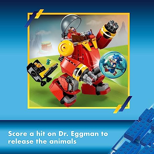 LEGO Sonic The Hedgehog Sonic vs. Dr. Eggman’s Death Egg Robot 76993 Sonic Toy Building Set for 8 Year Old Gamers, with 6 Sonic Figures for Creative Role Play, Great Gift for Christmas for Sonic Fans