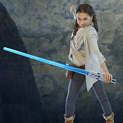 STAR WARS Lightsaber Forge Luke Skywalker Electronic Extendable Blue Lightsaber Toy, Customizable Roleplay Toy, Kids Ages 4 and Up
