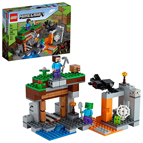 LEGO Minecraft The Abandoned Mine Building Toy, 21166 Zombie Cave with Slime, Steve & Spider Figures, Gift idea for Kids, Boys and Girls Age 7 Plus