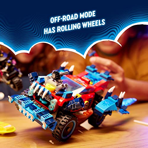 LEGO DREAMZzz Crocodile Car 71458 Building Toy Set, Rebuilds from Car to Off-Roader Truck Toy and Mini-Boat, Features 3 Minifigures, Birthday Gift for 8 Year Olds