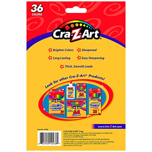 Cra-Z-Art Classic Colored Pencils, 3.3 mm, Assorted Colors, Pack Of 36 Pencils