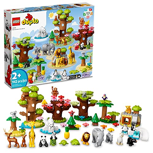 LEGO DUPLO Town Wild Animals of The World 10975 Building Toy Set for Preschool Kids, Toddler Boys and Girls Ages 2+ (142 Pieces)