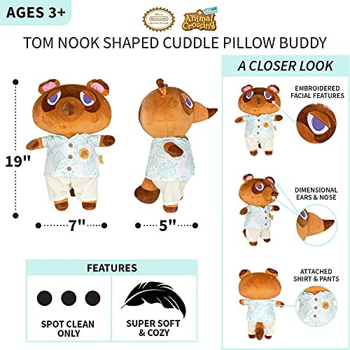 Bedding Soft Plush Cuddle Pillow Buddy, One Size, Animal Crossing Tom Nook